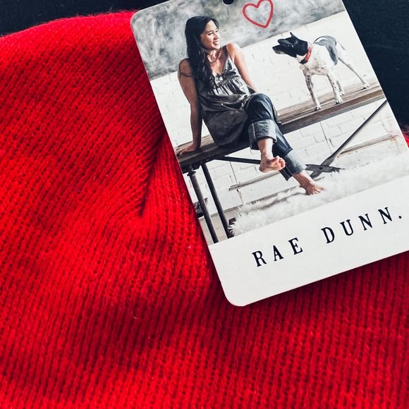 RAE DUNN "Merry" Red Knit Beanie/HAT - Picture 3 of 3